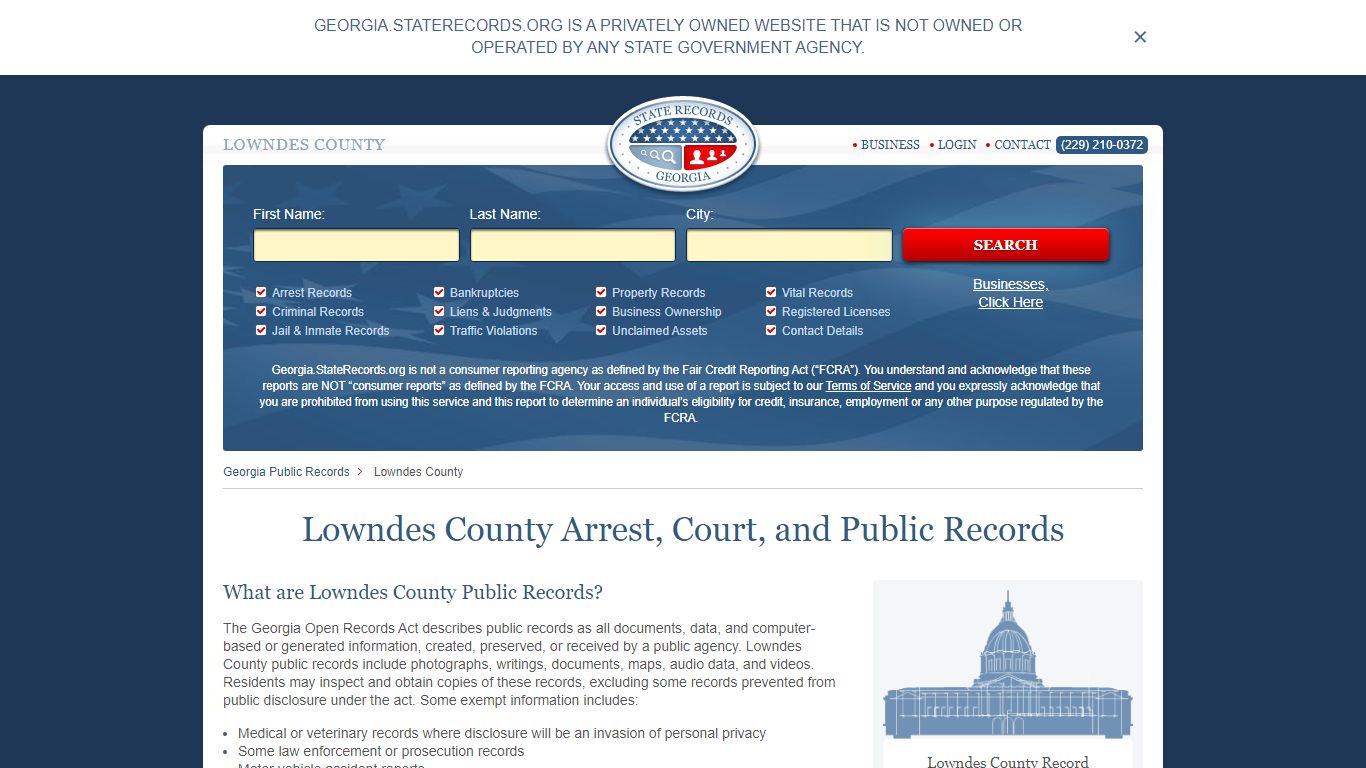 Lowndes County Arrest, Court, and Public Records