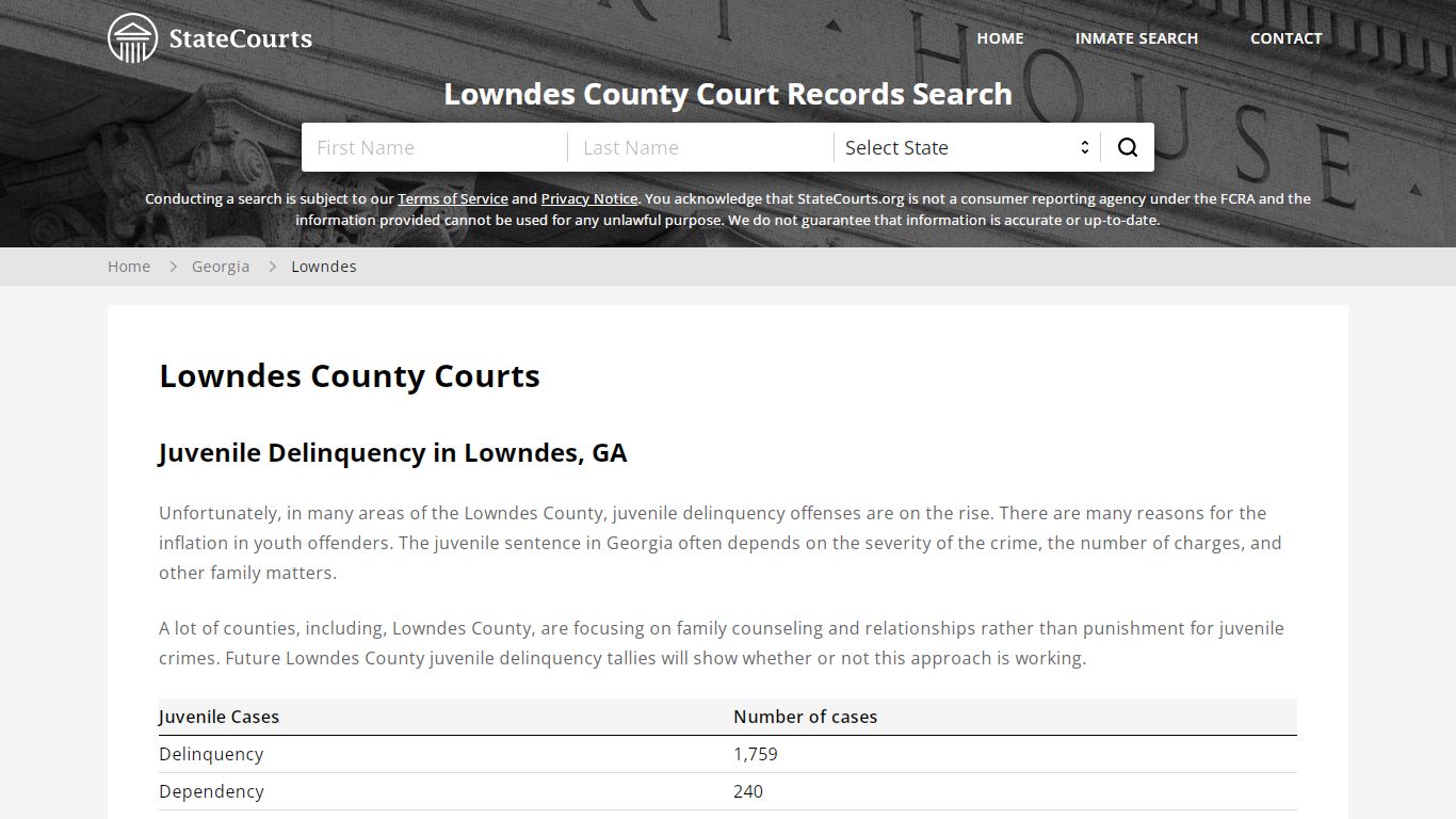 Lowndes County, GA Courts - Records & Cases - StateCourts